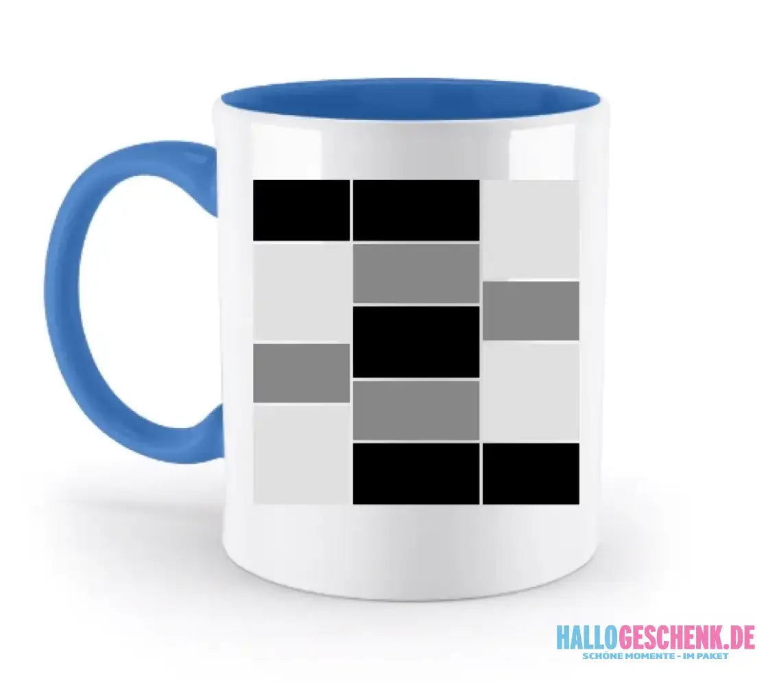 14 Bilder Collage mit deinen Fotos auf einer zweifarbigen Tasse
