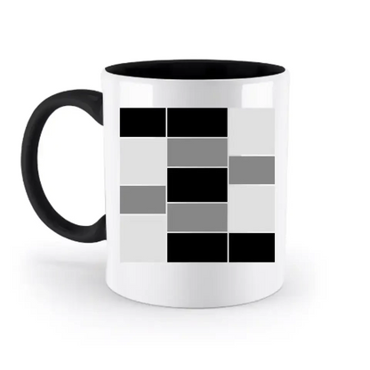 14 Bilder Collage mit deinen Fotos auf einer zweifarbigen Tasse