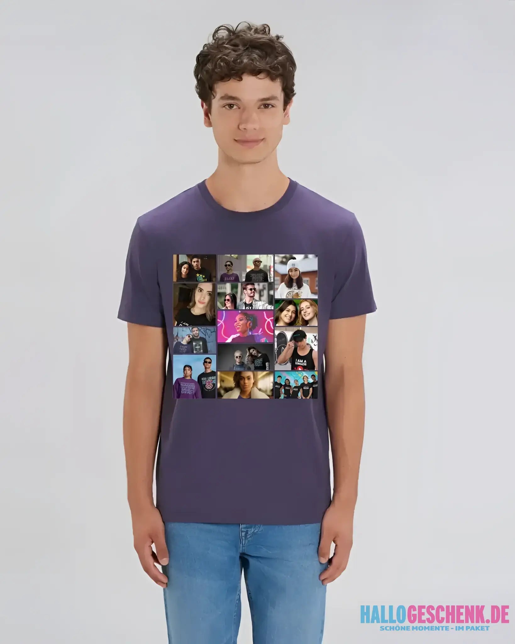 14 Bilder Collage mit deinen Fotos - Unisex Premium T-Shirt XS-5XL aus Bio-Baumwolle für Damen & Herren