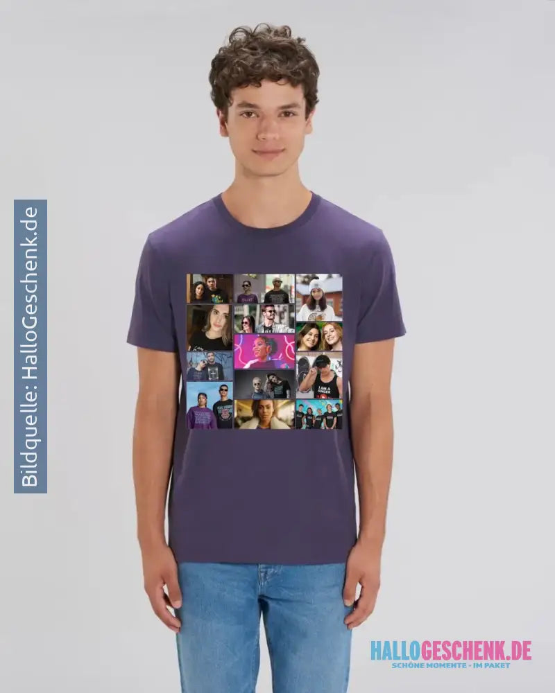 14 Bilder Collage mit deinen Fotos - Unisex Premium T-Shirt XS-5XL aus Bio-Baumwolle für Damen & Herren