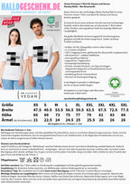 Weisses unisex premium t-shirt aus bio-baumwolle mit schwarzen rechteckigen patches auf brust und ärmeln