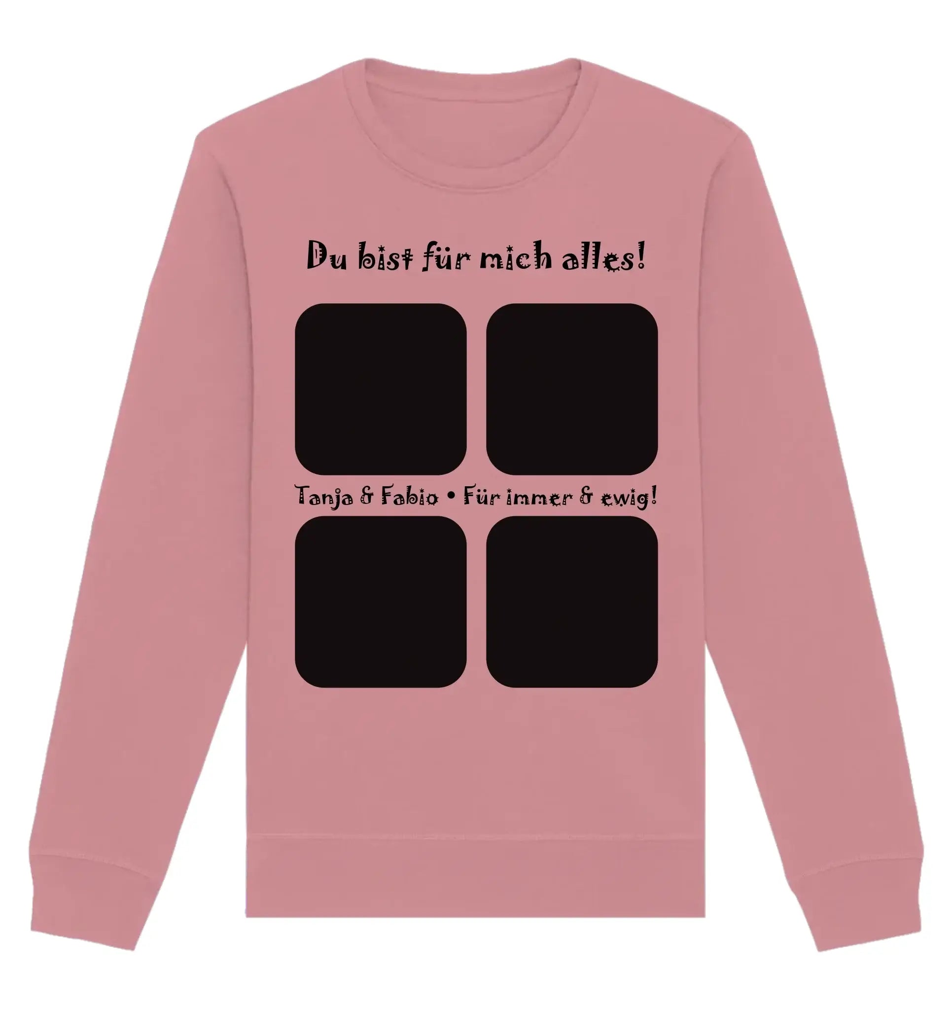 4er-Collage • mehrere Artikel • ’Statement-Collection’ • Wunschtext • Mein Fotomotiv - Unisex Sweatshirt • Bio Premium