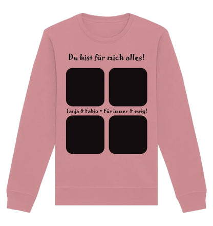 4er-Collage • mehrere Artikel • ’Statement-Collection’ • Wunschtext • Mein Fotomotiv - Unisex Sweatshirt • Bio Premium