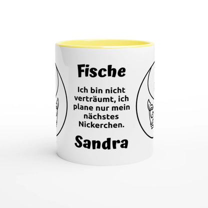 Mit 3D-Vorschau: 12 Sternzeichen mit Name + personalisierten Sprüchen • zweifarbige Tasse