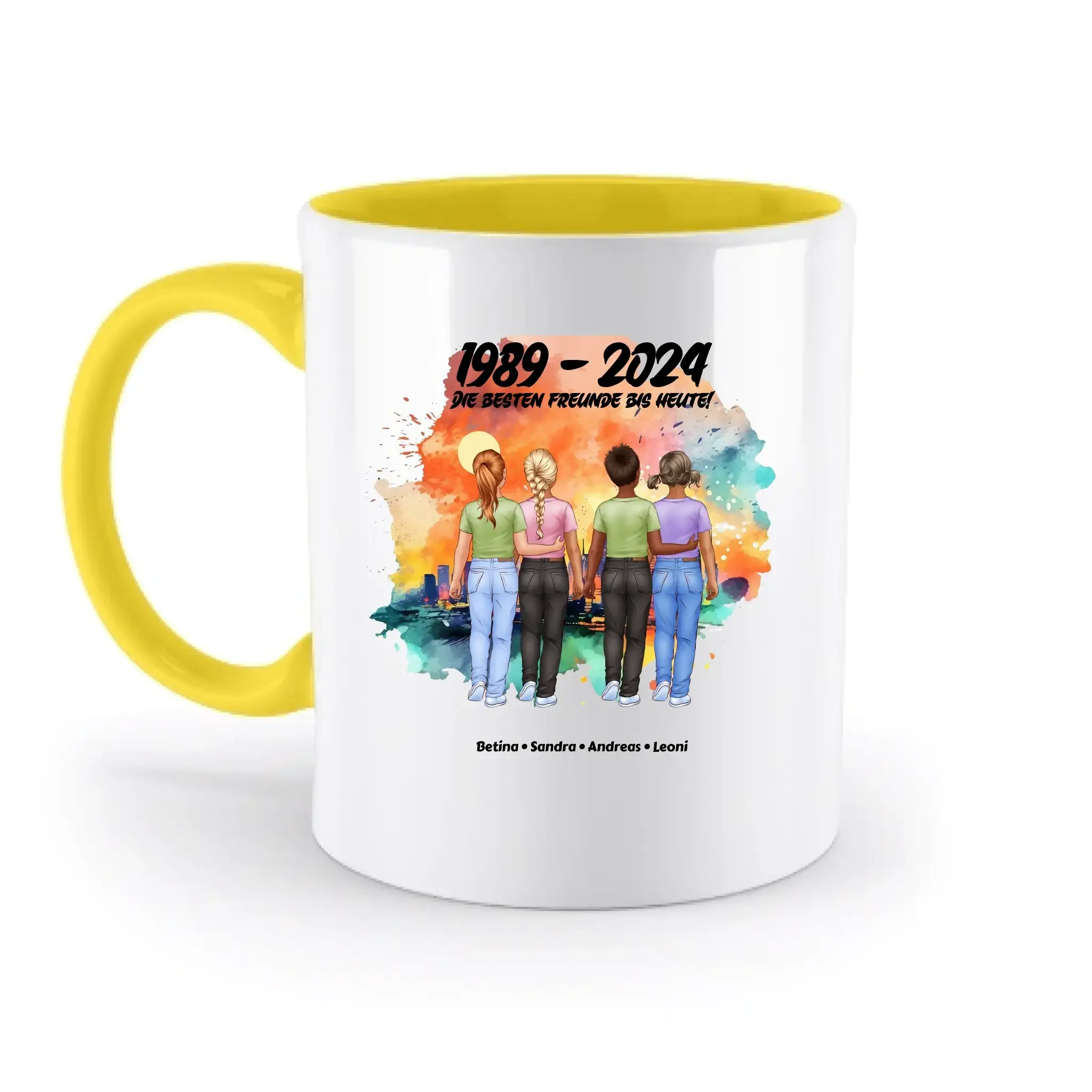 2-5 Freunde (Kids/Kinder) • Figuren gestalten • personalisiert • zweifarbige Tasse (spülmaschinenfest) - zweifarbige