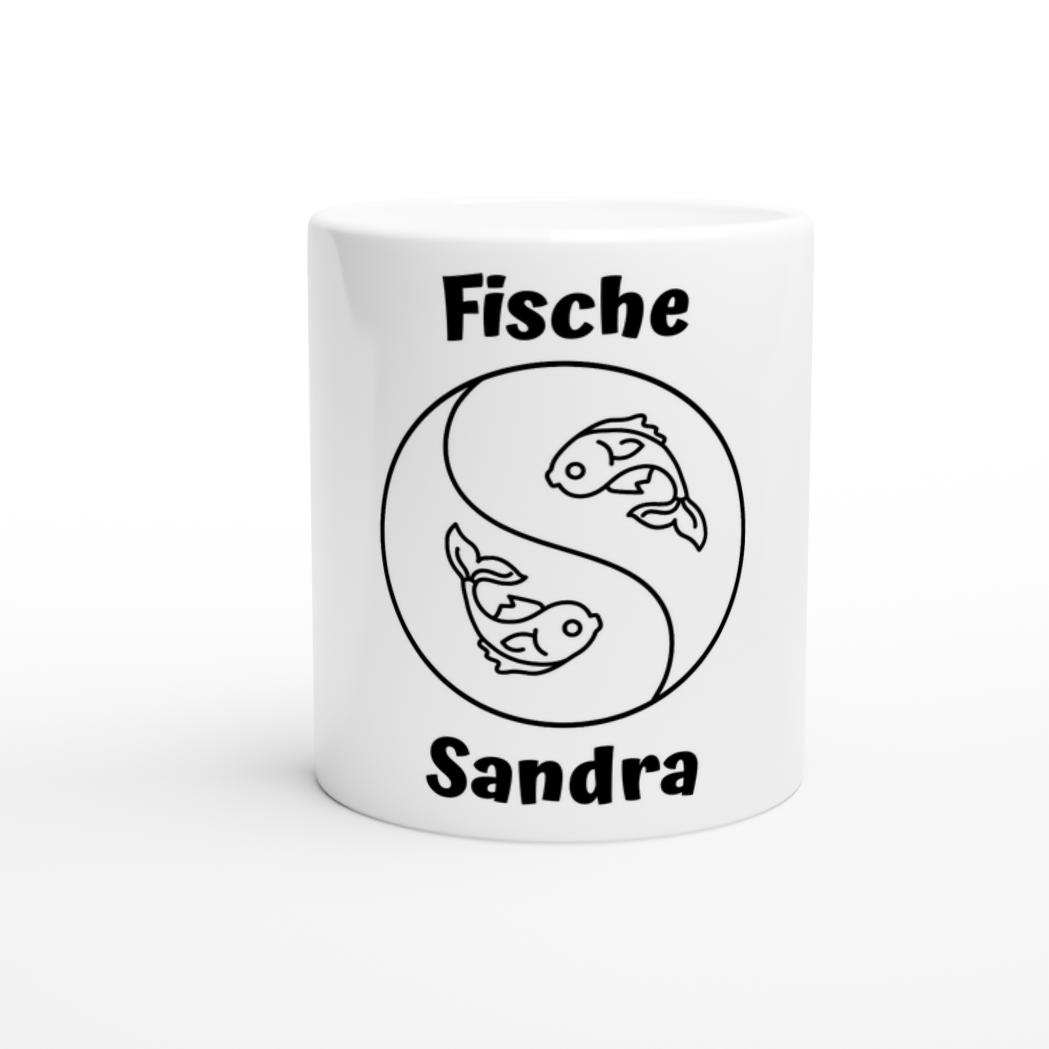 Mit 3D-Vorschau: 12 Sternzeichen mittig mit Name + personalisierten Sprüchen • zweifarbige Tasse