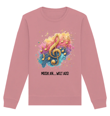 25 Motive zur Auswahl • Fantasy Music Notes • Noten • Musik • Unisex Sweatshirt Bio-Baumwolle in 4 Farben XS-3XL • personalisiert