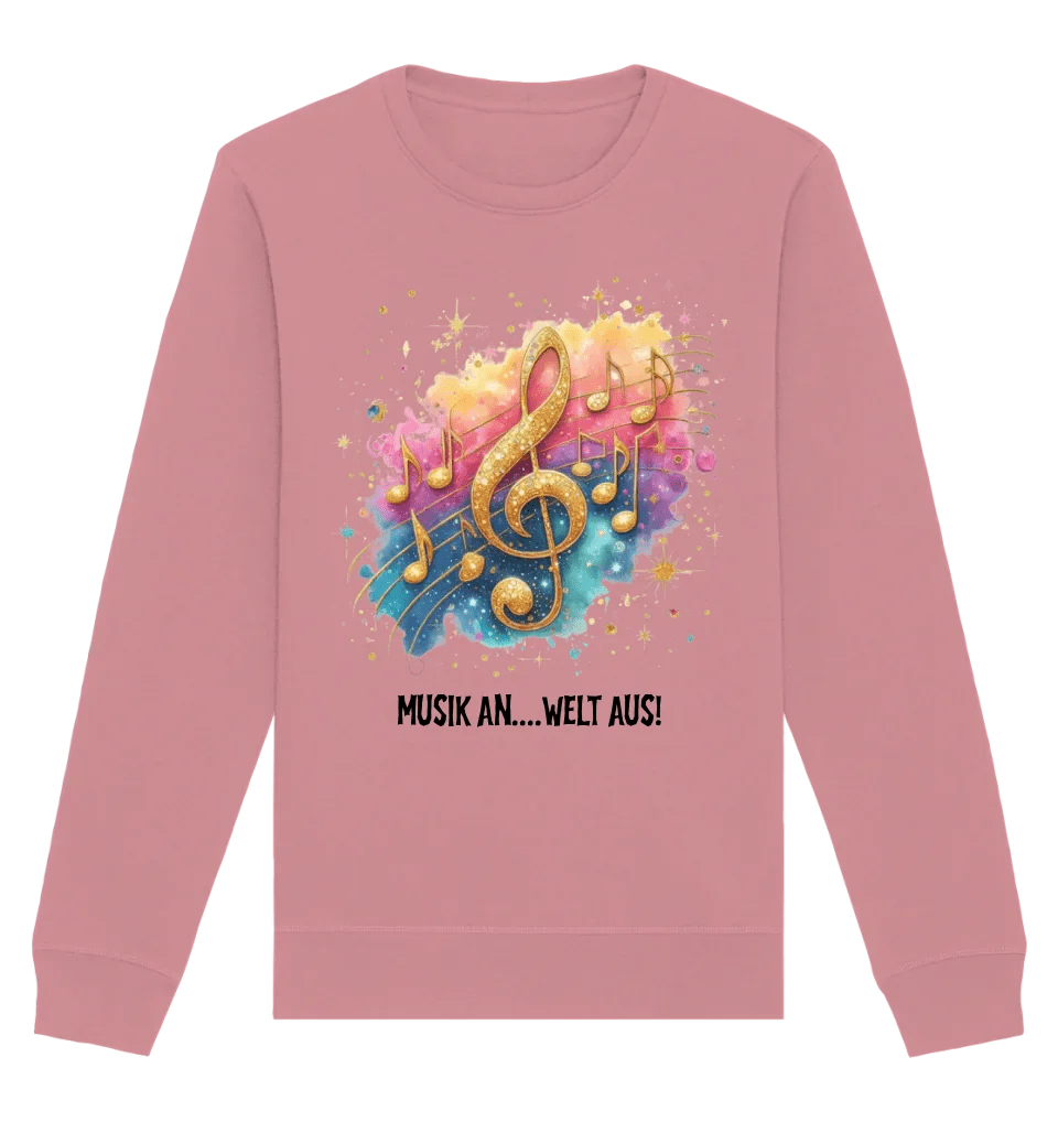 25 Motive zur Auswahl • Fantasy Music Notes • Noten • Musik • Unisex Sweatshirt Bio-Baumwolle in 4 Farben XS-3XL • personalisiert