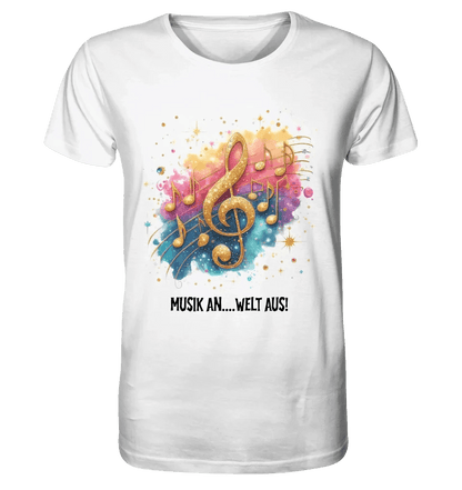 25 Motive zur Auswahl • Fantasy Music Notes • Noten • Musik • Unisex Premium T-Shirt XS-5XL aus Bio-Baumwolle für Damen & Herren • Exklusivdesign • personalisiert