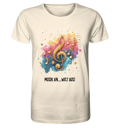 25 Motive zur Auswahl • Fantasy Music Notes • Noten • Musik • Unisex Premium T-Shirt XS-5XL aus Bio-Baumwolle für Damen & Herren • Exklusivdesign • personalisiert