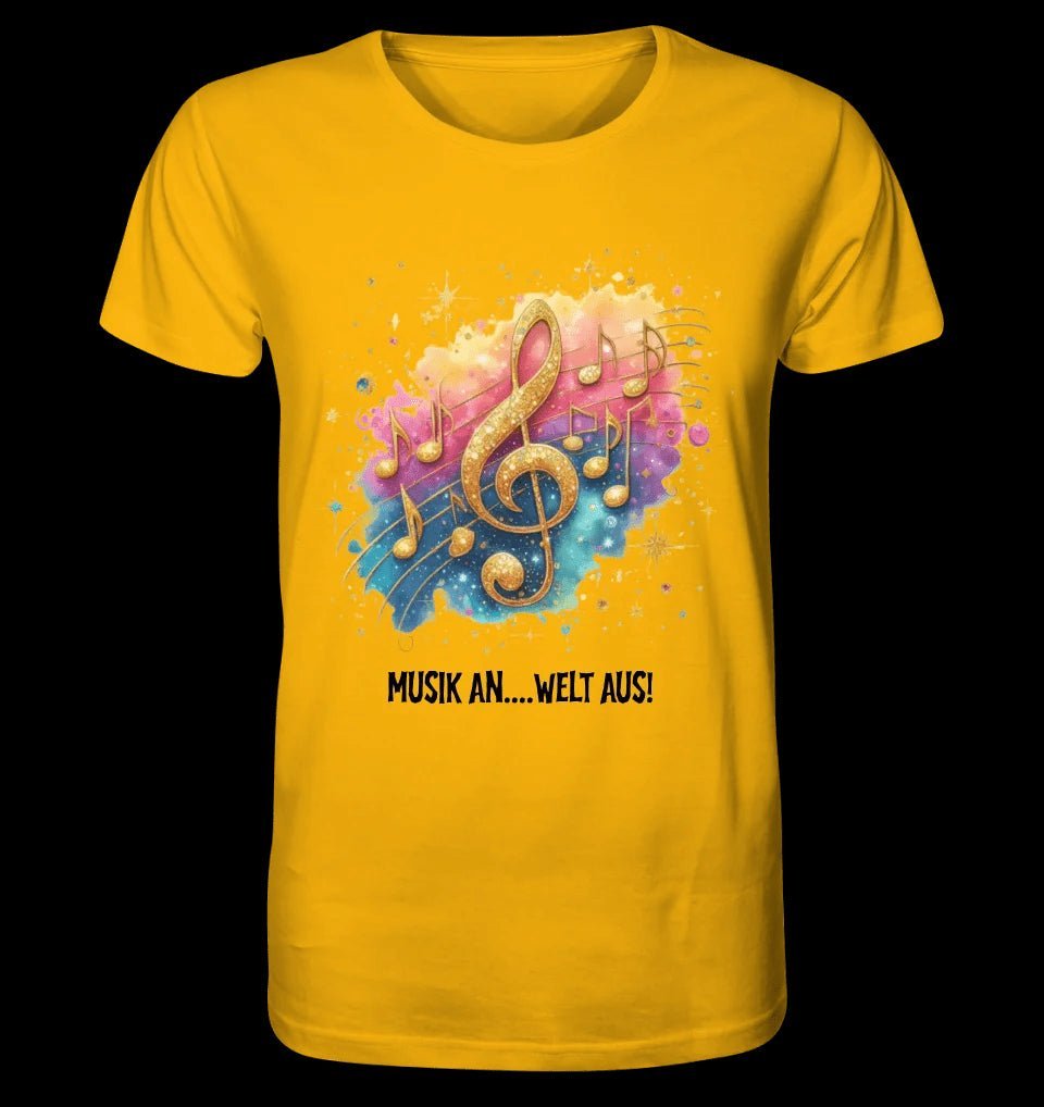 25 Motive zur Auswahl • Fantasy Music Notes • Noten • Musik • Unisex Premium T-Shirt XS-5XL aus Bio-Baumwolle für Damen & Herren • Exklusivdesign • personalisiert