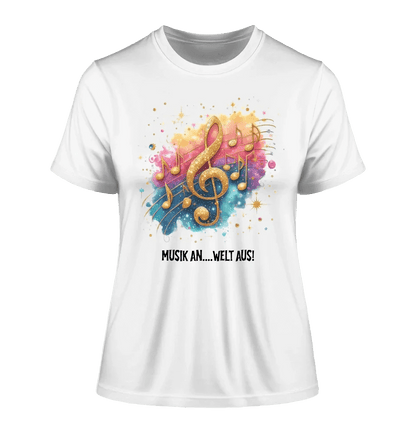 25 Motive zur Auswahl • Fantasy Music Notes • Noten • Musik • Ladies Premium T-Shirt XS-2XL aus Bio-Baumwolle für Damen • Exklusivdesign • personalisiert • Motivauswahl