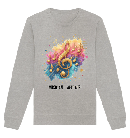 25 Motive zur Auswahl • Fantasy Music Notes • Noten • Musik • Unisex Sweatshirt Bio-Baumwolle in 4 Farben XS-3XL • personalisiert