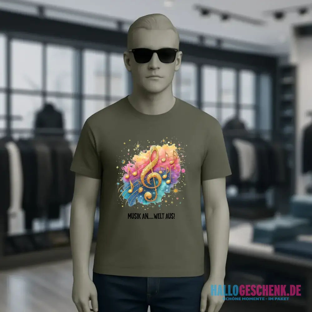25 Motive zur Auswahl • Fantasy Music Notes • Noten • Musik • Unisex Premium T-Shirt XS-5XL aus Bio-Baumwolle für Damen & Herren • Exklusivdesign • personalisiert