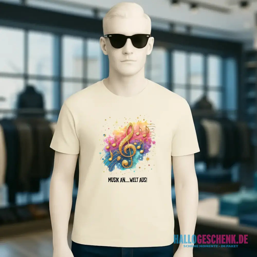 25 Motive zur Auswahl • Fantasy Music Notes • Noten • Musik • Unisex Premium T-Shirt XS-5XL aus Bio-Baumwolle für Damen & Herren • Exklusivdesign • personalisiert