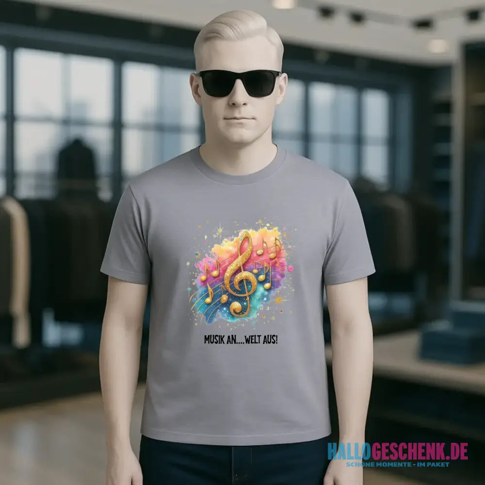 25 Motive zur Auswahl • Fantasy Music Notes • Noten • Musik • Unisex Premium T-Shirt XS-5XL aus Bio-Baumwolle für Damen & Herren • Exklusivdesign • personalisiert