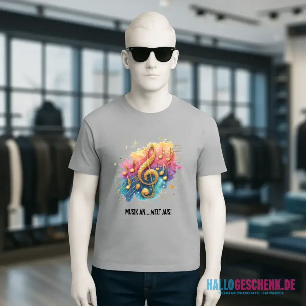 25 Motive zur Auswahl • Fantasy Music Notes • Noten • Musik • Unisex Premium T-Shirt XS-5XL aus Bio-Baumwolle für Damen & Herren • Exklusivdesign • personalisiert