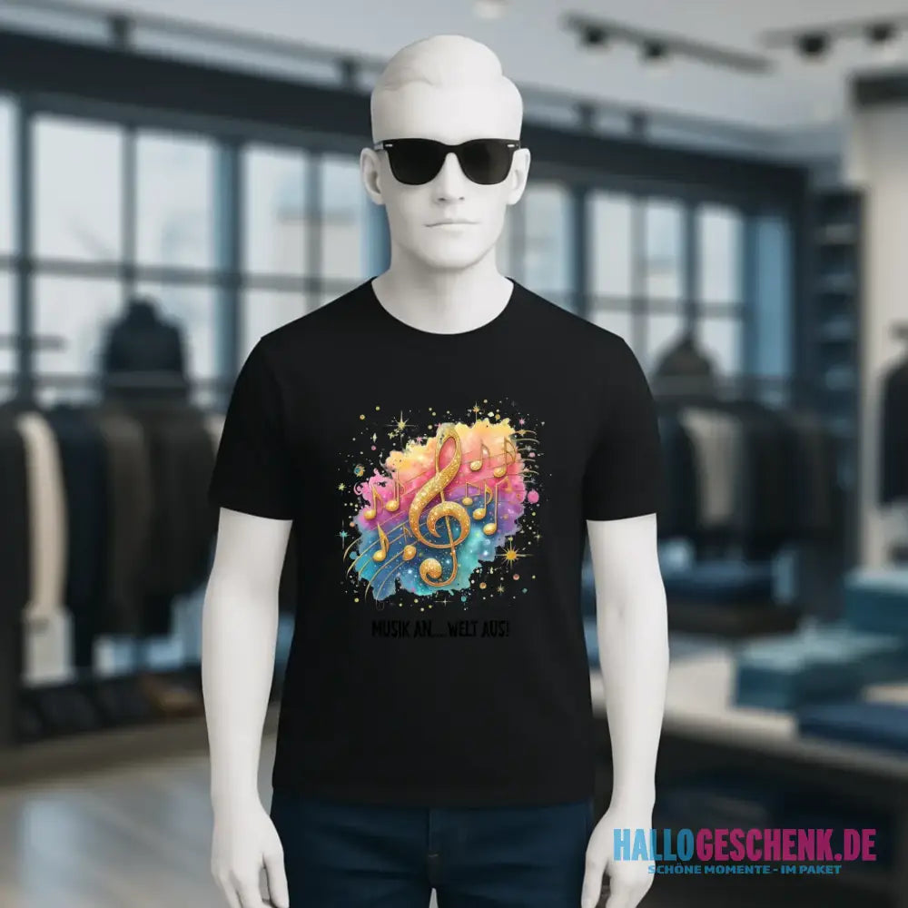 25 Motive zur Auswahl • Fantasy Music Notes • Noten • Musik • Unisex Premium T-Shirt XS-5XL aus Bio-Baumwolle für Damen & Herren • Exklusivdesign • personalisiert