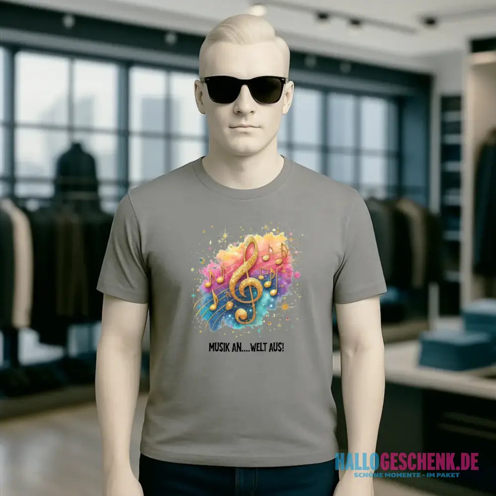 25 Motive zur Auswahl • Fantasy Music Notes • Noten • Musik • Unisex Premium T-Shirt XS-5XL aus Bio-Baumwolle für Damen & Herren • Exklusivdesign • personalisiert