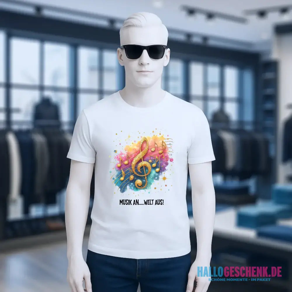 25 Motive zur Auswahl • Fantasy Music Notes • Noten • Musik • Unisex Premium T-Shirt XS-5XL aus Bio-Baumwolle für Damen & Herren • Exklusivdesign • personalisiert