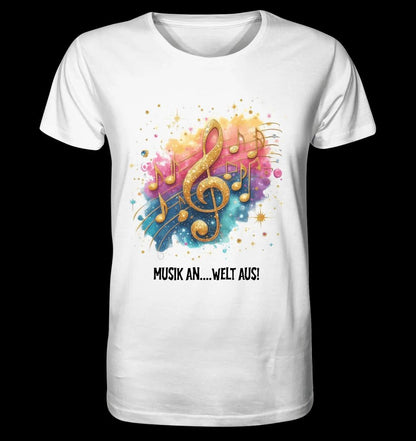 25 Motive zur Auswahl • Fantasy Music Notes • Noten • Musik • Unisex Premium T-Shirt XS-5XL aus Bio-Baumwolle für Damen & Herren • Exklusivdesign • personalisiert