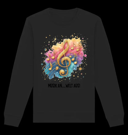 25 Motive zur Auswahl • Fantasy Music Notes • Noten • Musik • Unisex Sweatshirt Bio-Baumwolle in 4 Farben XS-3XL • personalisiert