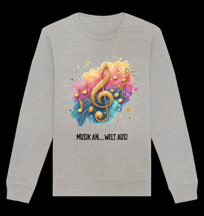 25 Motive zur Auswahl • Fantasy Music Notes • Noten • Musik • Unisex Sweatshirt Bio-Baumwolle in 4 Farben XS-3XL • personalisiert