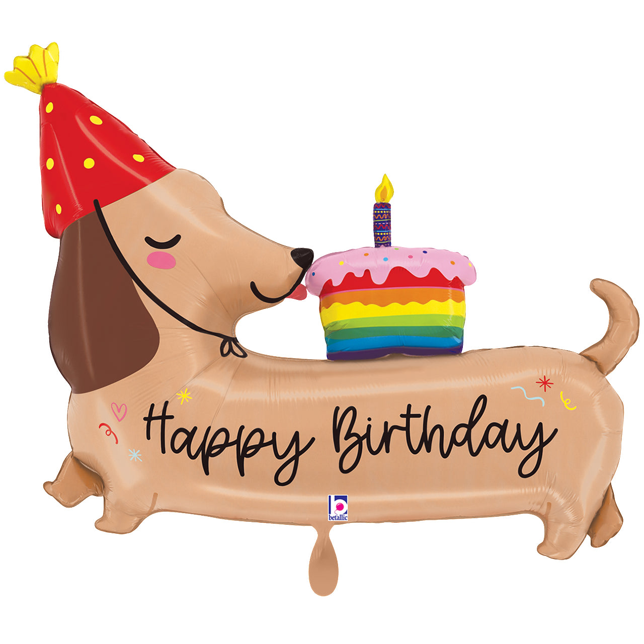 XXL Luftballon: Birthday Dachshund Hund Geburtstag (Luft/Helium)