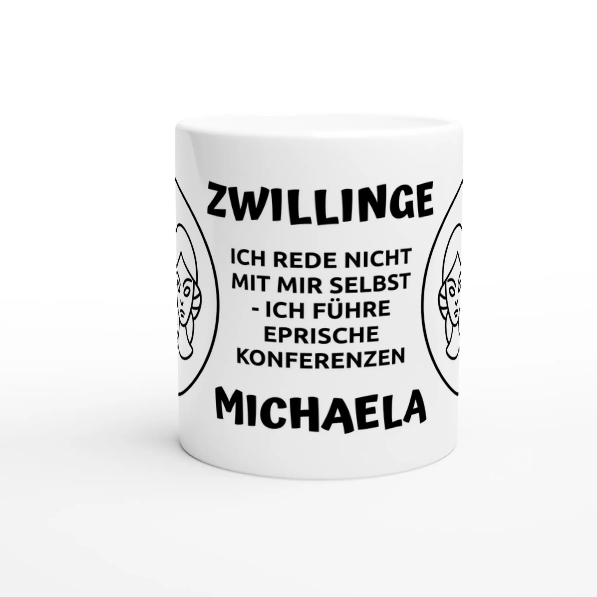 Mit 3D-Vorschau: 12 Sternzeichen mit Name + personalisierten Sprüchen • zweifarbige Tasse