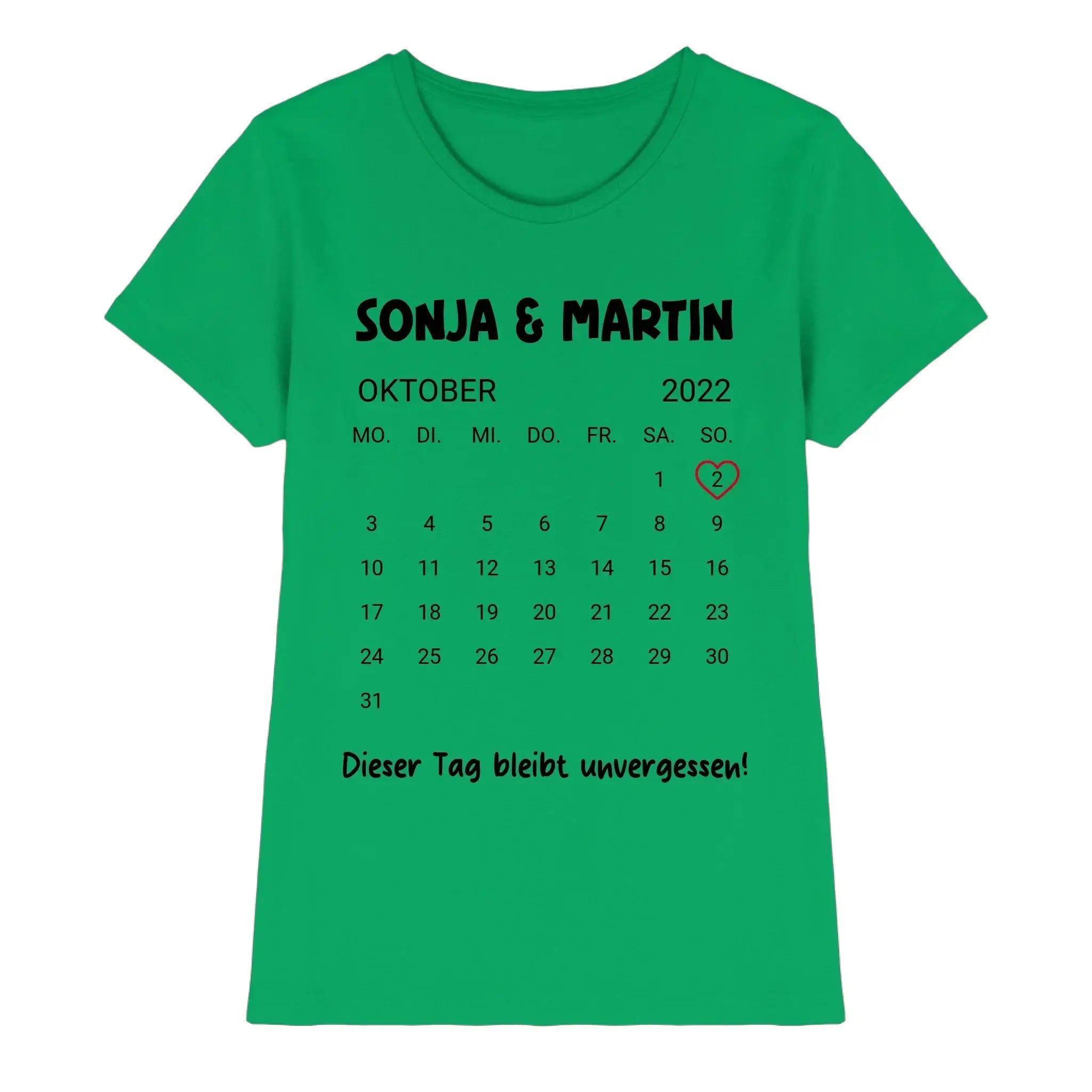 Kalender mit Wunschdatum • mehrere Artikel • ’Statement-Collection’ • Wunschtext • Mein Motiv - Premium Damen T-Shirt