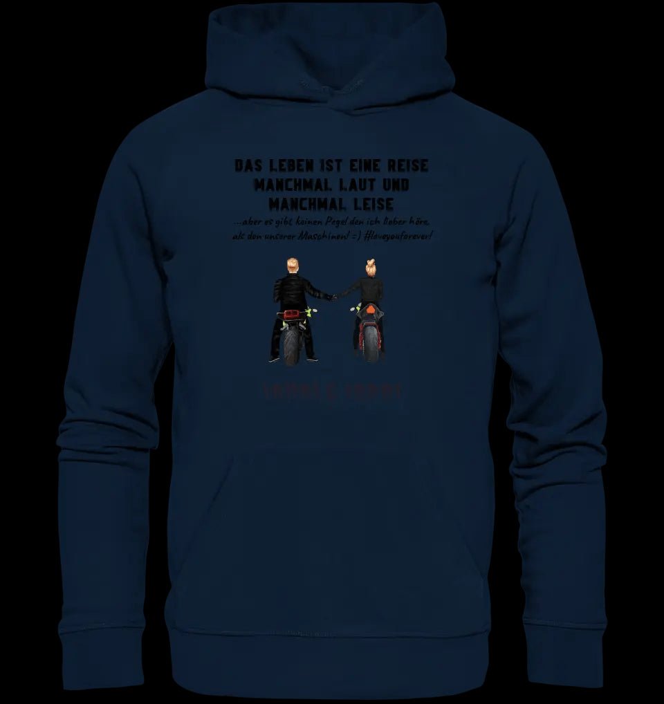 2in1: Paar Designer • Motorrad Couple • Unisex Premium Hoodie XS-5XL aus Bio-Baumwolle für Damen & Herren