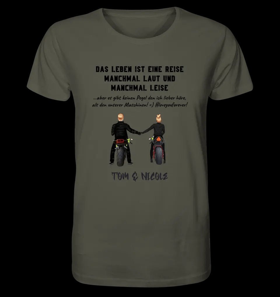 2in1: Paar Designer • Motorrad Couple • Unisex Premium T-Shirt XS-5XL aus Bio-Baumwolle für Damen & Herren