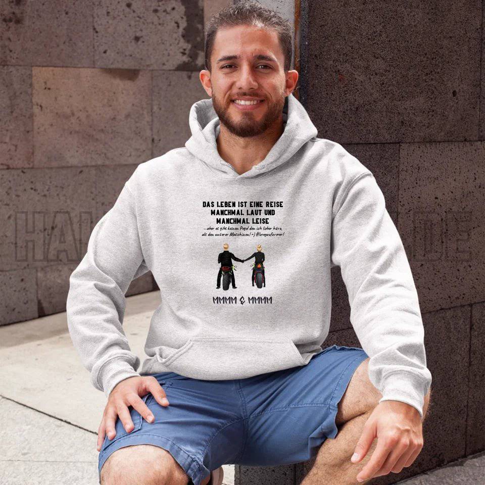 2in1: Paar Designer • Motorrad Couple • Unisex Premium Hoodie XS-5XL aus Bio-Baumwolle für Damen & Herren