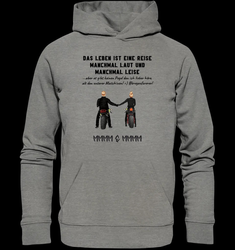 2in1: Paar Designer • Motorrad Couple • Unisex Premium Hoodie XS-5XL aus Bio-Baumwolle für Damen & Herren