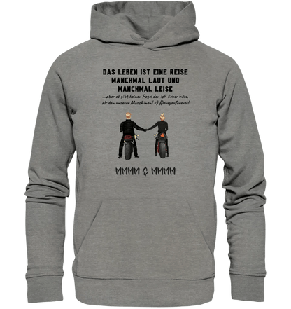 2in1: Paar Designer • Motorrad Couple • Unisex Premium Hoodie XS-5XL aus Bio-Baumwolle für Damen & Herren