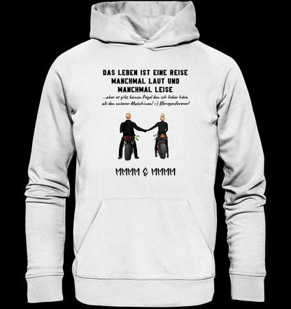 2in1: Paar Designer • Motorrad Couple • Unisex Premium Hoodie XS-5XL aus Bio-Baumwolle für Damen & Herren