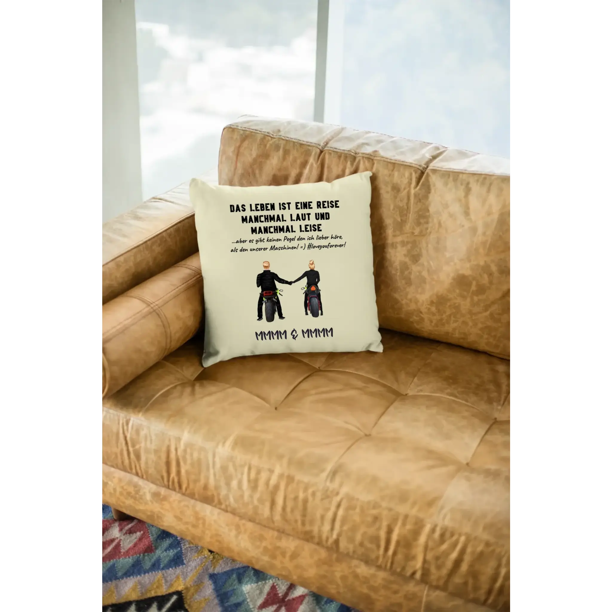 2in1: Paar Designer • Motorrad Couple • Kissen 40x40 cm