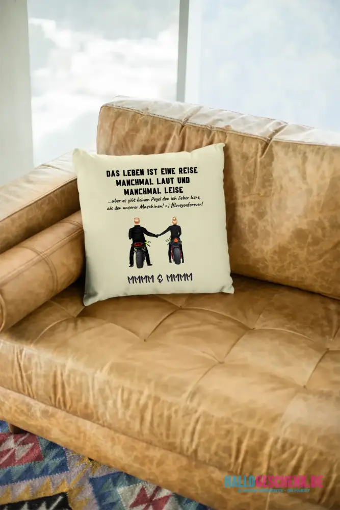 2in1: Paar Designer • Motorrad Couple • Kissen 40x40 cm