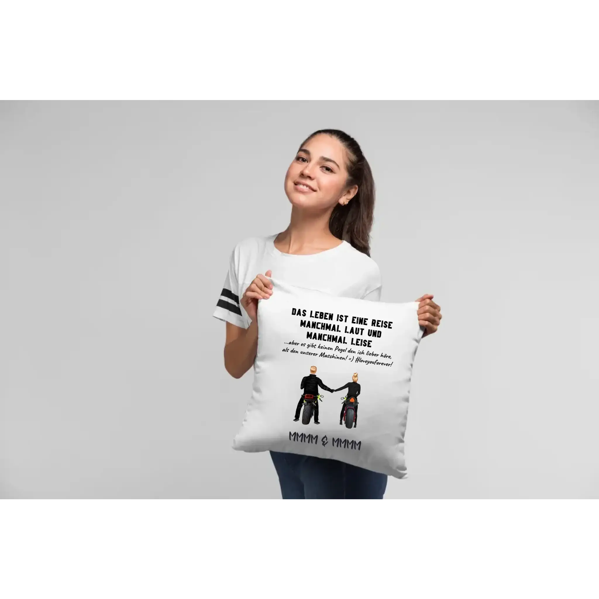 2in1: Paar Designer • Motorrad Couple • Kissen 40x40 cm