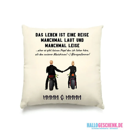 2in1: Paar Designer • Motorrad Couple • Kissen 40x40 cm