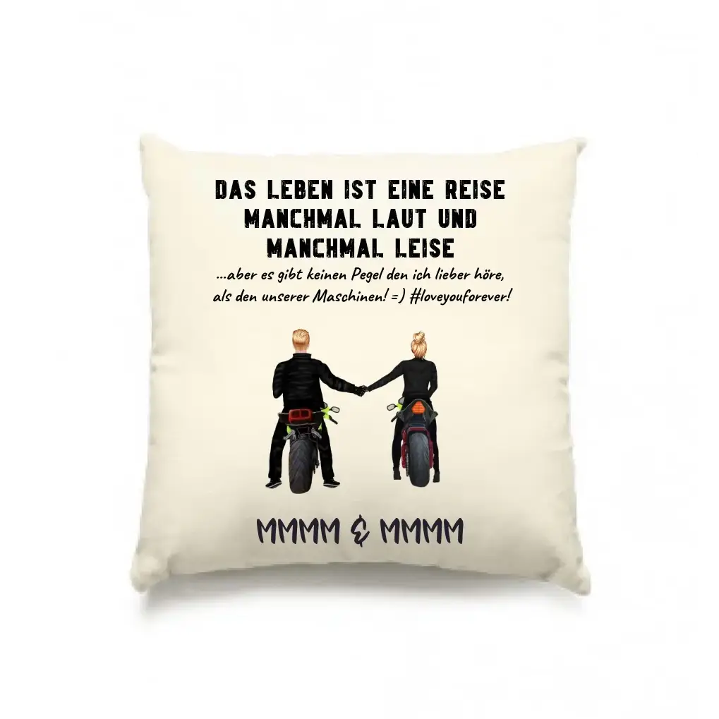 2in1: Paar Designer • Motorrad Couple • Kissen 40x40 cm