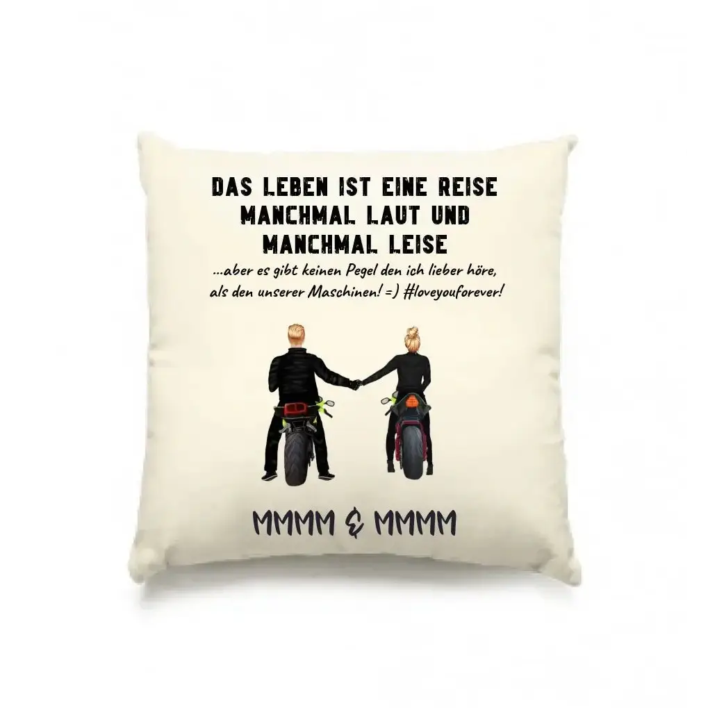 2in1: Paar Designer • Motorrad Couple • Kissen 40x40 cm