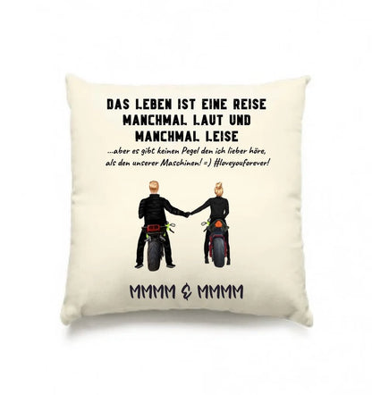 2in1: Paar Designer • Motorrad Couple • Kissen 40x40 cm von HalloGeschenk.de