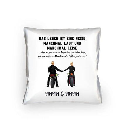 2in1: Paar Designer • Motorrad Couple • Kissen 40x40 cm von HalloGeschenk.de