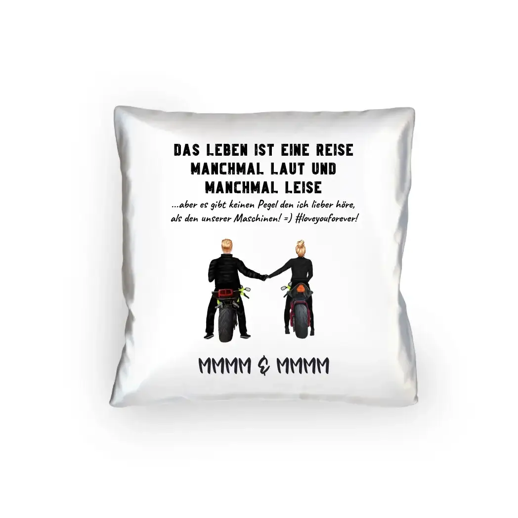 2in1: Paar Designer • Motorrad Couple • Kissen 40x40 cm