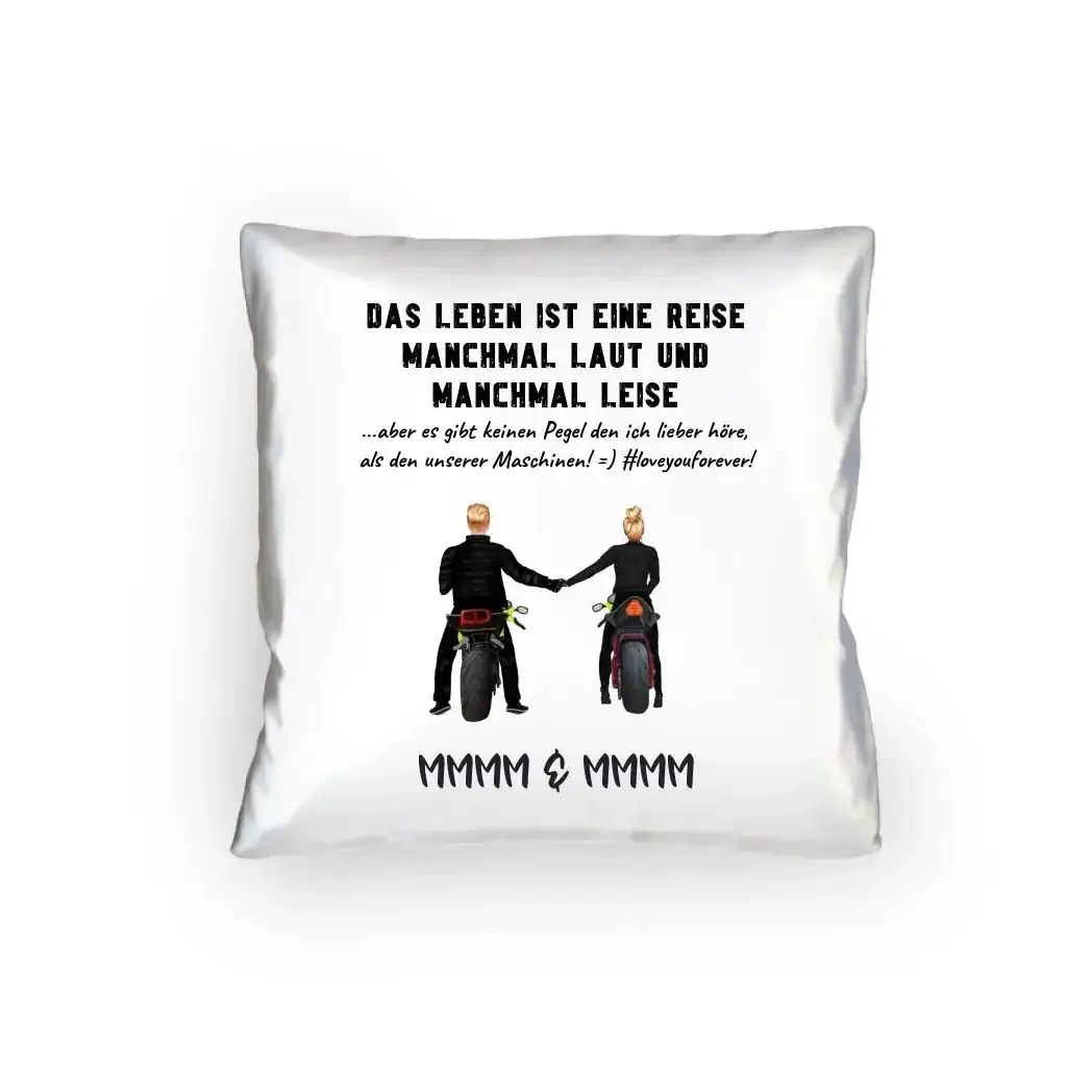 2in1: Paar Designer • Motorrad Couple • Kissen 40x40 cm