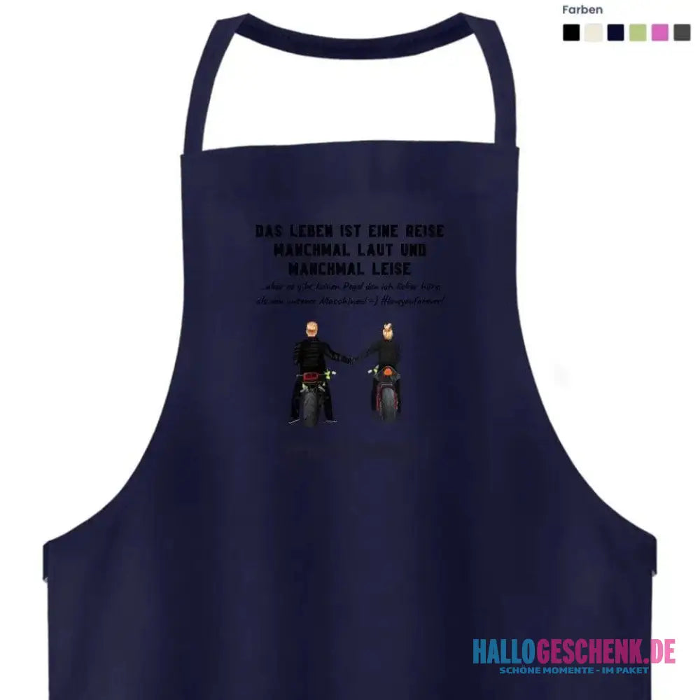 2in1: Paar Designer • Motorrad Couple • Schürze / Kochschürze / Grillschürze