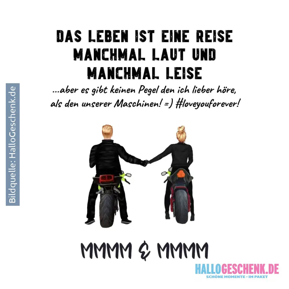 2in1: Paar Designer • Motorrad Couple • Sticker 20x20 cm (Aufkleber) - White / OneSize / ausgestanzter Sticker 20x20 cm