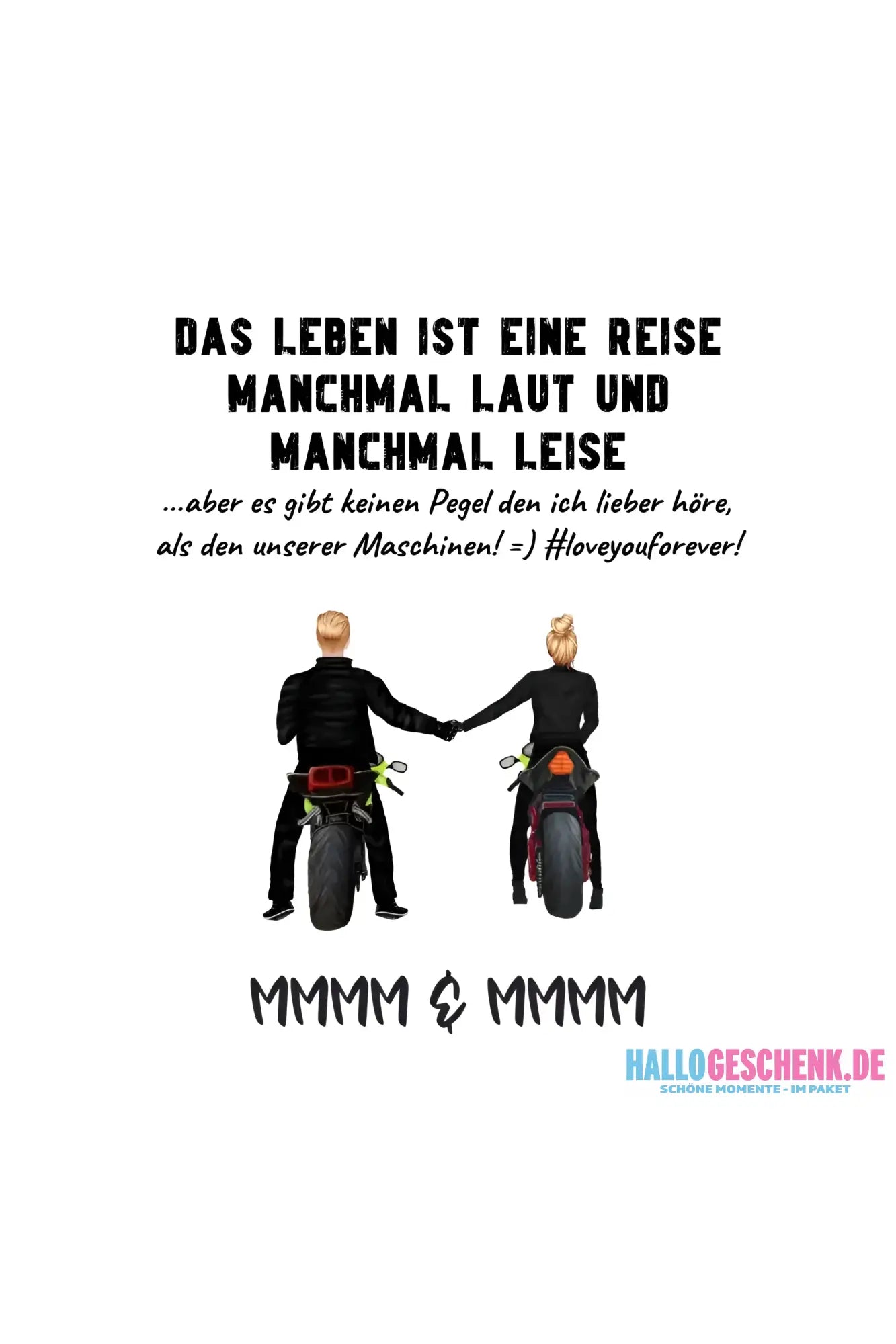 2in1: Paar Designer • Motorrad Couple • Sticker 20x20 cm (Aufkleber) - White / OneSize / ausgestanzter Sticker 20x20 cm