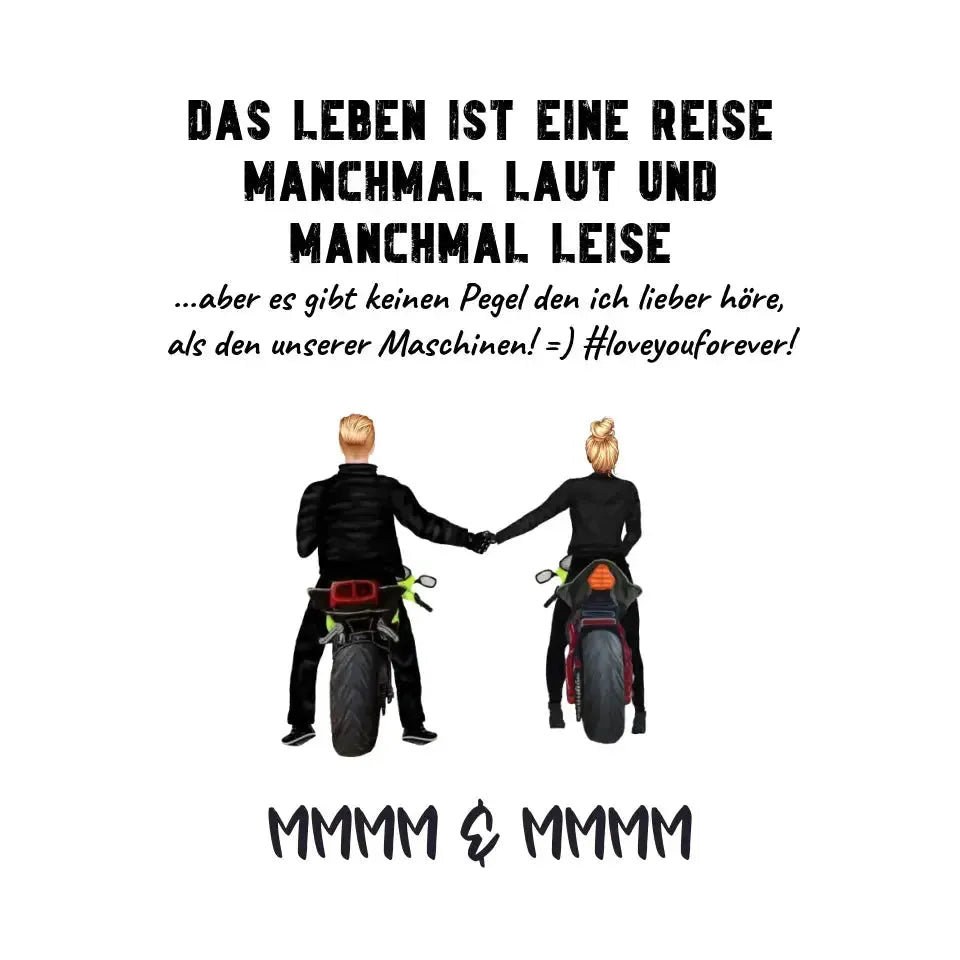 2in1: Paar Designer • Motorrad Couple • Sticker 20x20 cm (Aufkleber) von HalloGeschenk.de